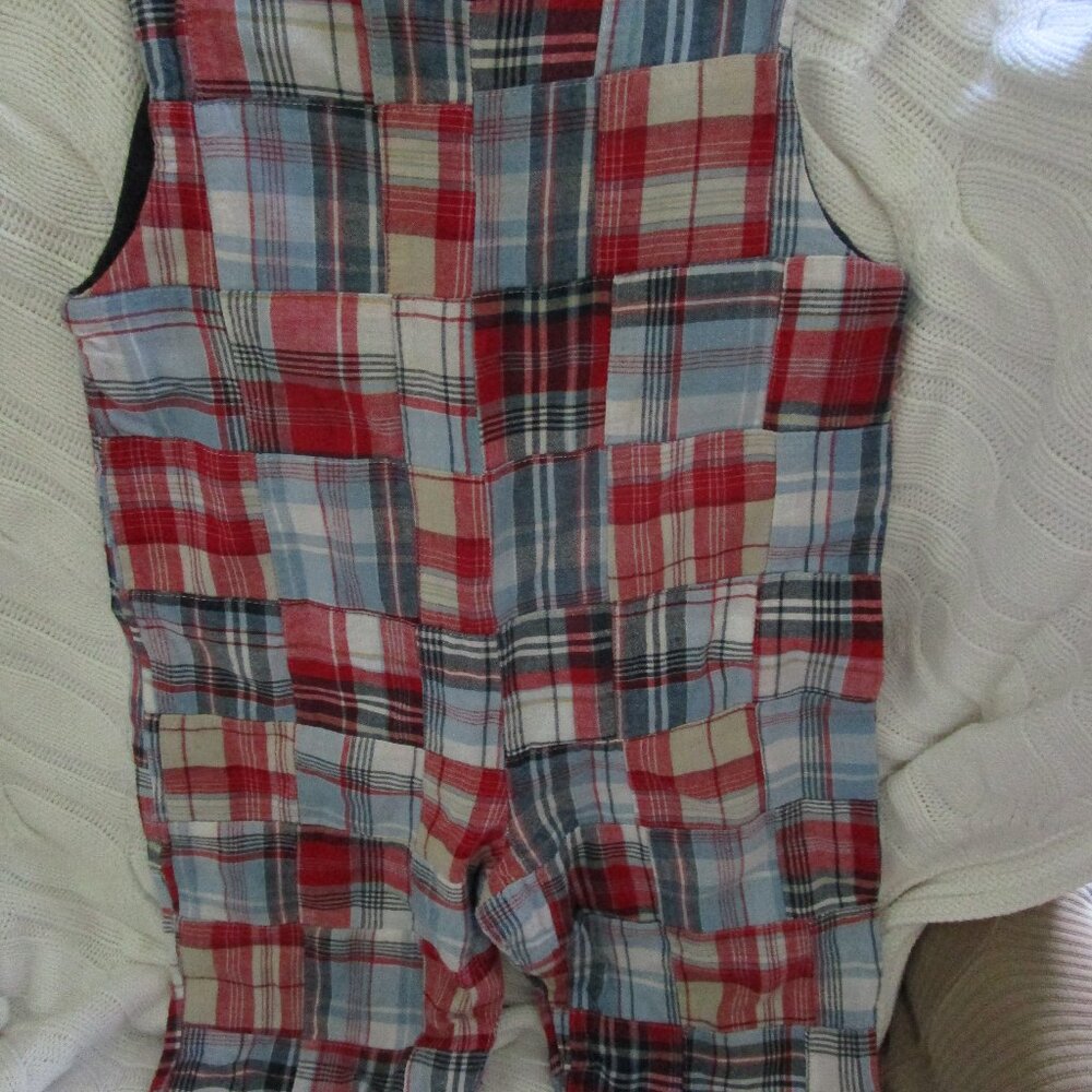 Madras Parchwork Toddler Overalls